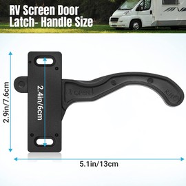 Tallew 2 Sets Rv Screen Door Latch Right Handle Replacement Kit Camper Screen Interior Door Latch Handle Kit with Screws for Rvs Travel Trailer Camper Motorhome Cargo