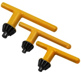 Treki 3 Packs Drill Chuck Key Wrench Universal Drill Press Chuck Keys T-Shaped Electric Drill Clamping Tool for 6mm/10mm 13mm 16mm in Diameter Yellow Tighten Drills Chucks