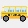 CafePress 1ST Grade School Bus Medium Die Cut Sticker, 5.75"
