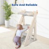 Dollate Foldable Adjustable Toddler Step Stool with Safety Rail, Anti-Slip