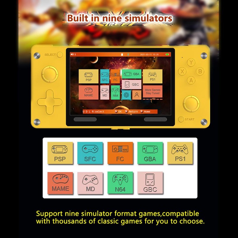 A380 Retro Game Console 4.0 inch IPS Screen Handheld Game
