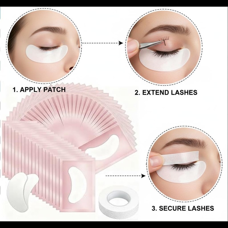 Eye Gel Pads, 50 Pairs Lint Free Patches with Under