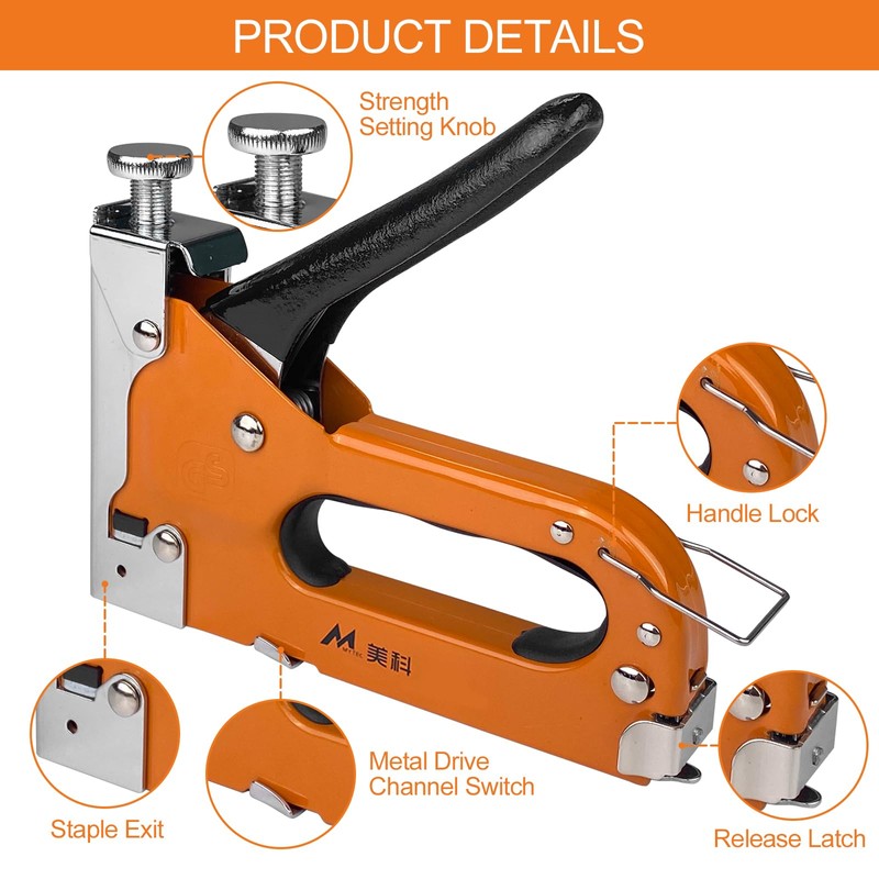 Ceisazira 3-in-1 Stapler for Wood, Hand Stapler with Clips, Staple