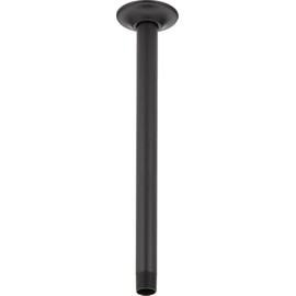 Delta Faucet 14-inch Ceiling Mount Shower Arm and Flange, Black Straight Shower Arm, Matte Black U4998-BL