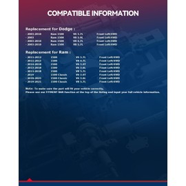 KAX Steering Knuckle Front Left for 2003-2018 Ram 1500 4WD, 2019-2021 1500 Classic 4WD, 698239