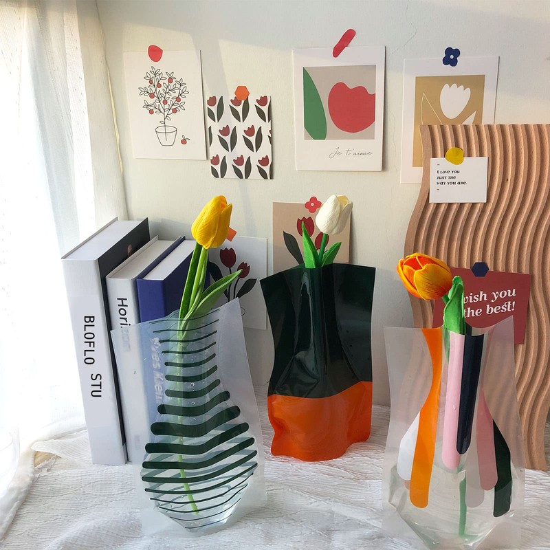 BLOFLO Collapsible Flower Vase, Foldable Vase, Expandable Vase, Plastic Flower