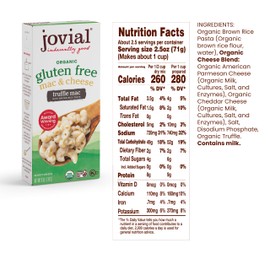 Jovial Organic Gluten Free Truffle Mac and Cheese - Whole Grain Pasta, Organic Pasta, Truffle Macaroni and Cheese, Gluten Free, Award Winning Taste, Made in Italy - 6 Oz (Pack of 6)