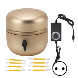 Mini Pottery Wheel Machine Stepless Speed Regulation Portable Gold Pottery Forming Machine for DIY Ceramic Work 100‑240V EU Plug