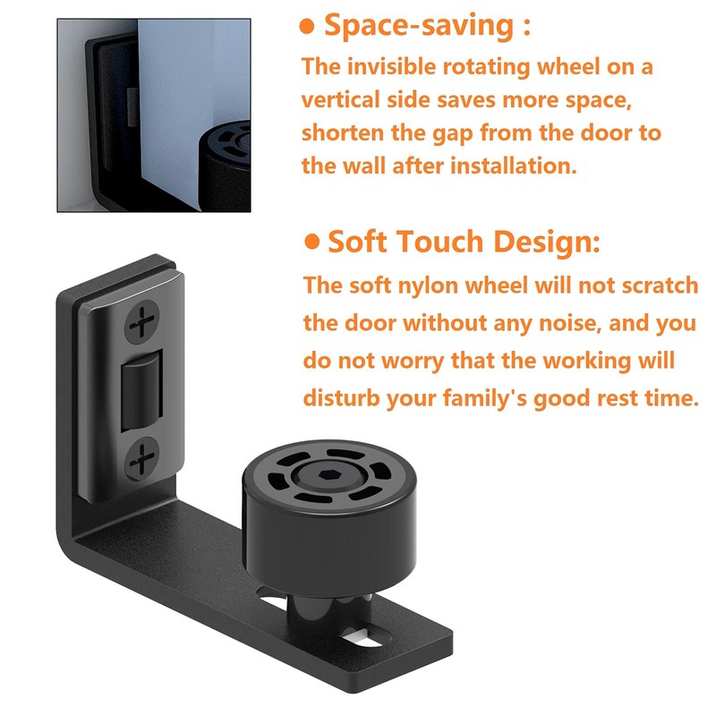 CCJH Sliding Barn Door Floor Guide Adjustable Wall Mount Flush