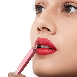 Delicate Professional Lip Brush -Reusable Retractable Lipstick Brush-men's And Women's Lipstick Gloss Makeup Brush Tool (Pink)