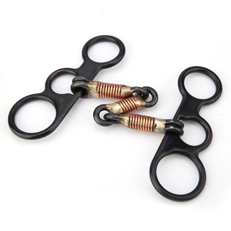 Horse Chew Black Stainless Steel Training Bit Copper Wire Wrapped