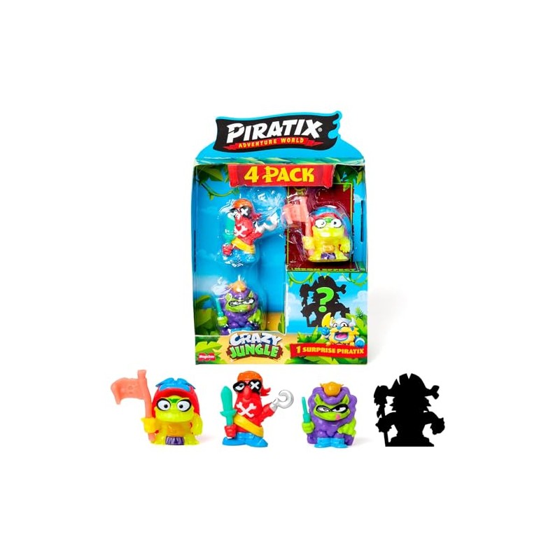 PIRATIX ADVENTURE WORLD Crazy Jungle Series 4 Pack - Includes