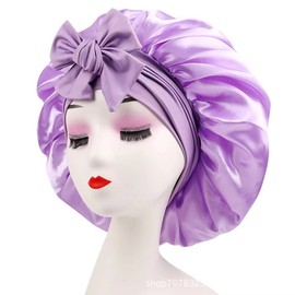 새틴 수면 보닛 레이어 조절 헤어 곱슬머리용 나이트 캡 샤워 실크 커버 스타일링, 1. 1PC-Pur..., 1개 Satin Sleep Bonnet with Layer Adjustments for Curly Hair - Night Cap Shower Silk Cover Styling, 1PC-Pur..., 1 piece