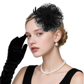loacuony Fascinator Women's Feathers for Hats and Fascinators, black, Unit size