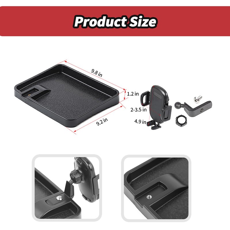 JeCar for JK Phone Holder Mount Center Console Dash Tray