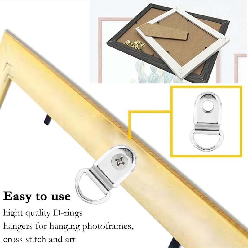 100-Piece Picture Hanging Kit with D Rings & Screws –