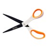 Fiskars Antihaft-Universalschere, Länge: 21 cm, Titan-Beschichtung/Rostfreie Stahl-Klinge/Kunststoff-Griffe, Weiß/Orange, 1004721