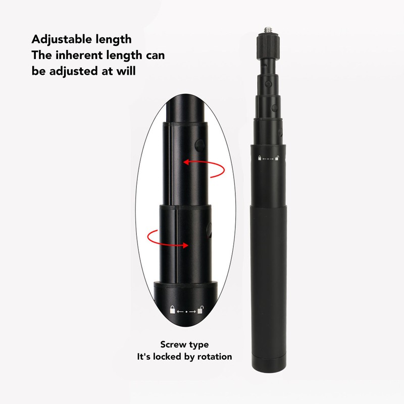 0.7m Action Camera Invisible Selfie Stick 5 Length Adjustment Sport