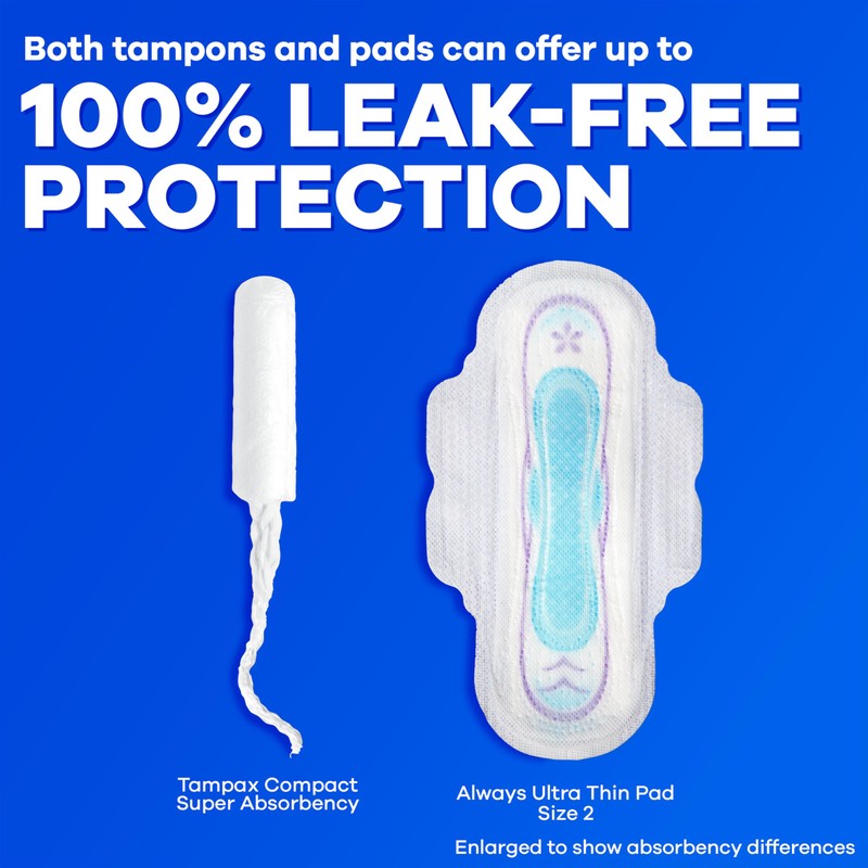 Tampax Compact Pearl Tampons for Women Multipack, with LeakGuard Braid