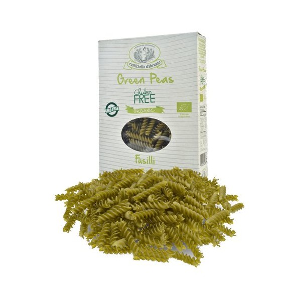 rustichella d'abruzzo Organic Gluten Free Green Pea Fusilli, 8.8 Ounce (Pack of 3)
