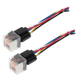 RATCHROLL 5 Pins 24V 80A 2 Pcs Auto Relay with Harness Sockets Waterproof Car Relay Clear Black