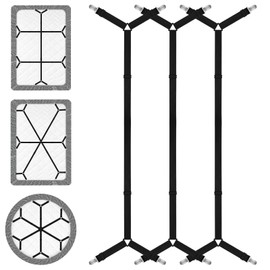 YibaiYi 3Pcs Bed Sheet Clips Adjustable Elastic Fitted Sheet Straps, Sheet Clips for Bedding Bed Sheet Straps for All Bed Sizes(Black)