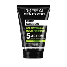 L'Oréal Men Expert - Multi-Purifying Men Gesichtsreinigungsgel - Anti-Unreinheiten & Unvollkommenheiten - Tägliche Anwendung - Angereichert mit Holzkohle - Fettige Haut - Reine Kohle - 100 ml