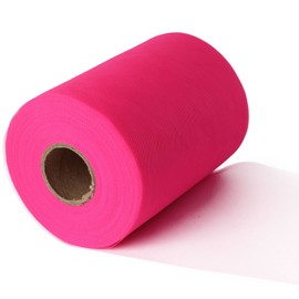 Fluorescent Red Tulle Roll Spool 6 Inch x 100 Yards for Tulle Decoration