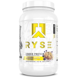 Ryse Loaded Protein Powder  25g Whey Protein Isolate  Concentrate  with Prebiotic Fiber  MCTs  Low Carbs  Low Sugar  27 Servings (Blueberry Muffin)   