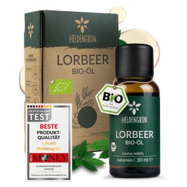 Heldengrün® Real Organic Bay Leaf Essential Oil, 100% Pure and Natural, Certified Edible Product