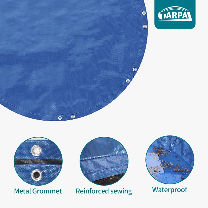 TARPAL 15ft Round tarp Waterproof 8mil Poly Tarps Pool Cover