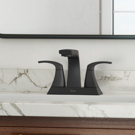 Pfister Karci Bathroom Sink Faucet, 4-Inch Centerset, 2-Handle, 3-Hole, Matte Black Finish, LF048KABB