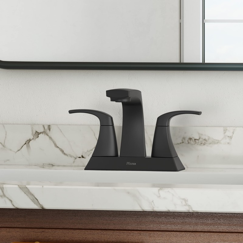 Pfister Karci Bathroom Sink Faucet, 4-Inch Centerset, 2-Handle, 3-Hole, Matte