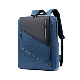 FANDARE Slim Laptop Backpack Travel Business Rucksack with USB Charging Port Multi-Color Splicing College School Bag fits 15.6 Inch Laptop for Women Men Student Hiking Bookbag Casual Daypack Blue