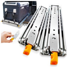YENUO Heavy Duty Drawer Slides with Lock 12 14 16 18 20 22 24 26 28 30 32 34 36 38 40 44 48 52 56 60 Inch Full Extension Side Mount Ball Bearing Locking Rails Track Glides Runners Load 500 Lbs 1 Pair