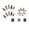 Set of 24 Nail Tips, High Quality Lady, Black Pattern,