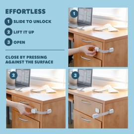 Todays Kids Child Safety Strap Locks (4-Pack) Adjustable Strap Locks for Baby Proofing Cabinets, Fridge, Oven, & More, Easy Install Drawer Locks Baby Proofing, Multi-Use Cabinet Locks Baby Proofing