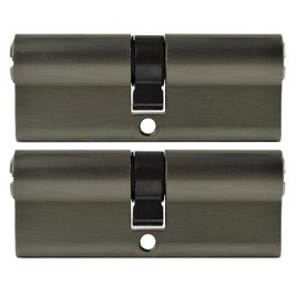 LÖWEN 70 mm 2x Cylinder Lock 35/35 Double Cylinder Simultaneous Locking Solid Lock Cylinder Including 10 Reversible Keys A:35 B:35-Set of 2 (70 mm 35/35, Profile Cylinder Set of 2 Simultaneous)