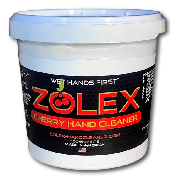 Zolex Water Activated Cherry Hand Cleaner for Hard Working Hands | Stain Remover for Heavy Duty Workers | Grease Remover for Mechanics and Industrial Workers - Non-Toxic Petroleum Free | Workman-Sized 1.5 lb. Tub |