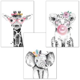 Bilderzeile® Children's Poster Set of 3 Pictures, Wall Pictures for Children's Room in DIN A4 size, Girls’, Boys’ Posters for Children and Baby Room