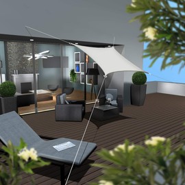 AMANKA 98% UV Protection: 2 x 2 Sun Sail, Waterproof, Square, Sun Protection for Balcony, Patio Roof, Privacy Screen, Garden, 2 m Sun Canopy, Pool Pergola, Trampoline, Caravan, Sun Protection, Patio,