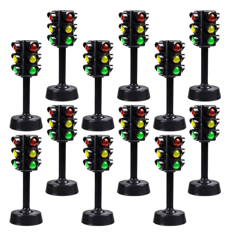 Garneck 12Pcs Kids Traffic Light Toy Simulation Mini Traffic Signal