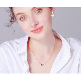 BiBeary Simulated Pearl Heart Statement Women's Earrings Vintage Style Art Deco Prom Party, Zirconia, simulated pearl