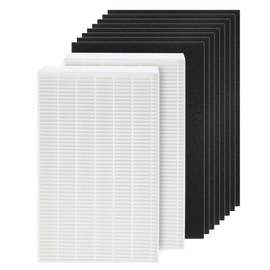 HPA100 True HEPA Filter Replacement HRF-ARVP100 for Honeywell HPA100 Series Air Purifier, HPA094, HPA104, HPA105 HPA3100, HPA5100 Series, 2 HEPA R and 8 Precut Carbon Pre-Filters A