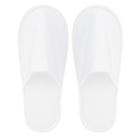Yctze Slippers, 50 Pairs Disposable Slippers, Non-Slip, Portable, Soft, Comfortable, for Home, Spa, Hotel, Party Guest (3mm Thick Non-Woven Whiteboard)