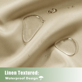 HolidayIdeas Extra Wide Outdoor Curtains for Patio Waterproof, 6 Panels - 110x84 Inches - Weatherproof Privacy Outsides Curtains for Backyard Porch Gazebo, Sunlight & UV Blocking (Cream, Grommet Top)