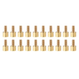 YOKIVE 20 Pcs M2.5 Standoff Screws, Brass Hex PCB Standoffs, Keep Height Consistent, Great for Motherboard (Gold Tone, 4mm+4mm)