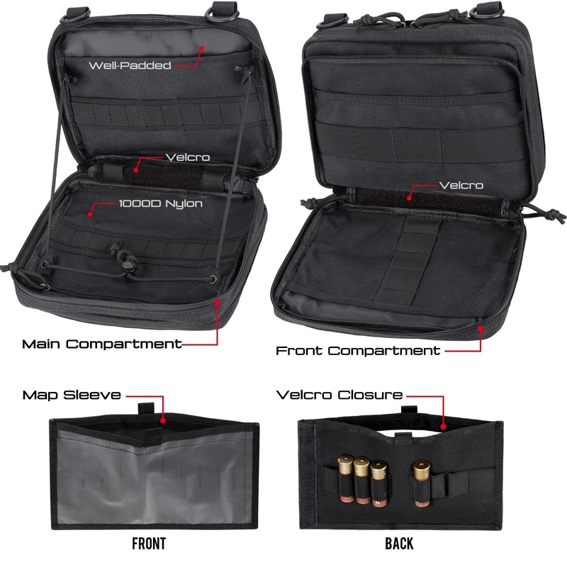 WYNEX Tactical Large Admin Pouch of Double Layer Design, Molle