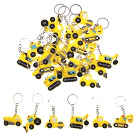 JZK 30 Pcs car keyring set for kids, Silicone animal keychains for children birthday party favours, kids party bag fillers, kids party thankyou gift