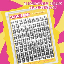 WiWiLINK Wispy Lash Clusters 8-18mm Spike Eyelash Clusters D Curl DIY Lash Extension Spikes 0.03mm -Invisible Band Individual Manga Cluster Eyelashes, Freya